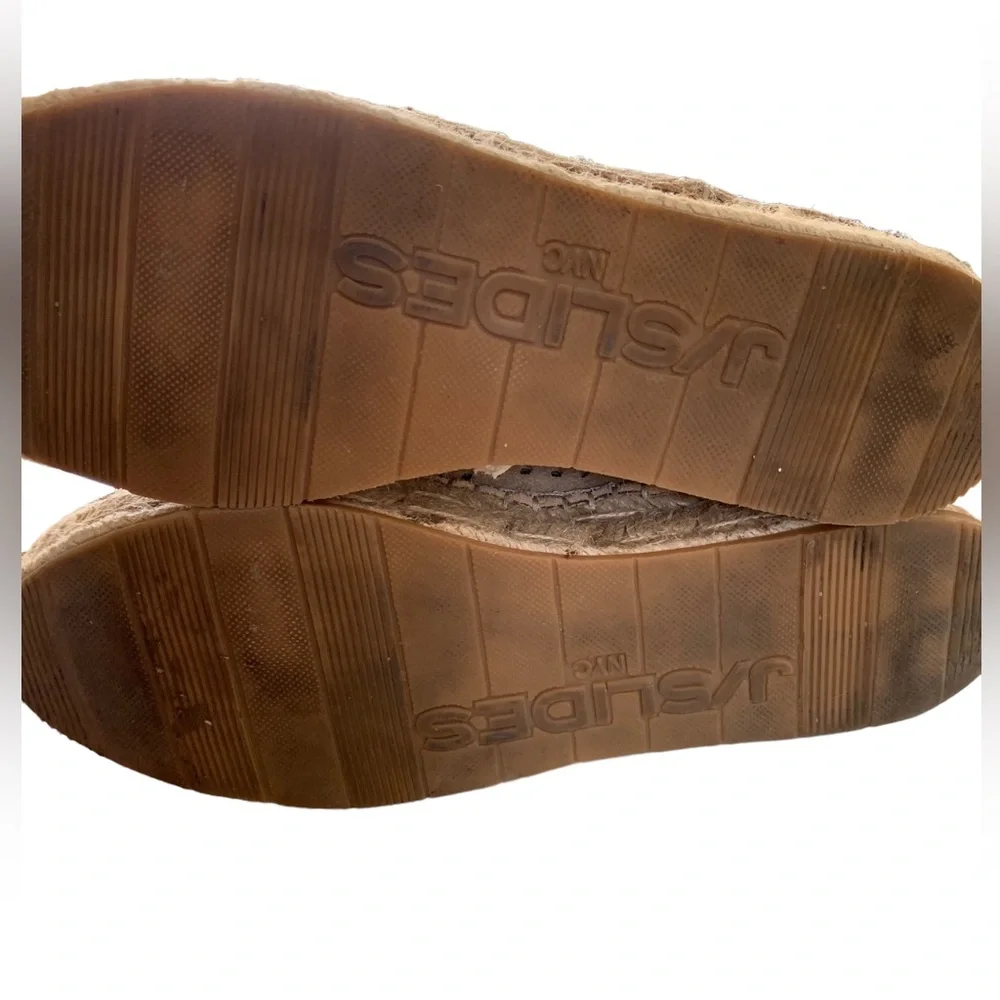 J Slides Riley Tan Espadrille Platform Suede Oxfords Sneakers Size 8.5